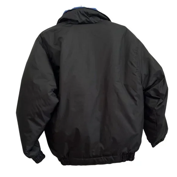 Sierra Pacific Black & Blue Full Zip Puffer Jacket Size M Lightweight - Picture 3 of 6